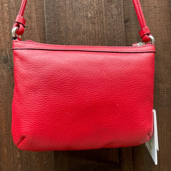 Calvin Klein NEW Red small holiday leather purse 8" wide 6" tall - Picture 3 of 7